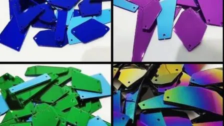 Kristall/Silberfarbener Acrylspiegel zum Aufnähen von Strasssteinen, DIY handgefertigter Kleidungsaufnäher, zum Aufnähen von Strasssteinen